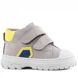 Rakerplus Tails Hakiki Deri Gri Sarı Cırtlı Çocuk Spor Bot