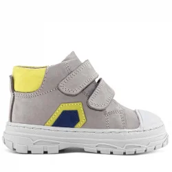 Rakerplus Tails Hakiki Deri Gri Sarı Cırtlı Çocuk Spor Bot