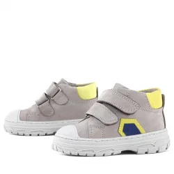 Rakerplus Tails Hakiki Deri Gri Sarı Cırtlı Çocuk Spor Bot