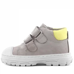 Rakerplus Tails Hakiki Deri Gri Sarı Cırtlı Çocuk Spor Bot