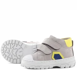 Rakerplus Tails Hakiki Deri Gri Sarı Cırtlı Çocuk Spor Bot