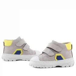 Rakerplus Tails Hakiki Deri Gri Sarı Cırtlı Çocuk Spor Bot