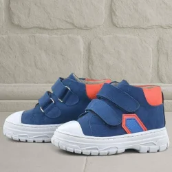 Rakerplus Tails Hakiki Deri Lacivert Cırtlı Çocuk Spor Bot