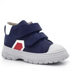 Rakerplus Tails Hakiki Deri Lacivert Kırmızı Cırtlı Çocuk Spor Bot