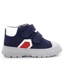 Rakerplus Tails Hakiki Deri Lacivert Kırmızı Cırtlı Çocuk Spor Bot