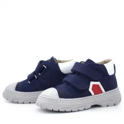 Rakerplus Tails Hakiki Deri Lacivert Kırmızı Cırtlı Çocuk Spor Bot