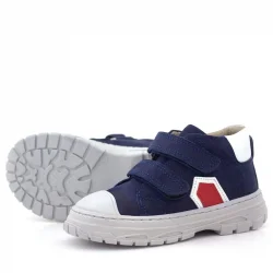 Rakerplus Tails Hakiki Deri Lacivert Kırmızı Cırtlı Çocuk Spor Bot