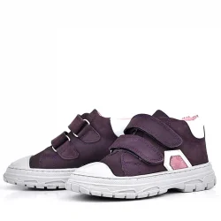 Rakerplus Tails Hakiki Deri Mor Cırtlı Çocuk Spor Bot