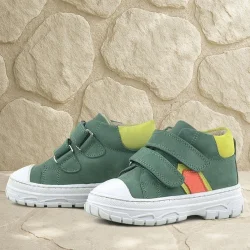 Rakerplus Tails Hakiki Deri Yeşil Cırtlı Çocuk Spor Bot