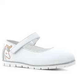 Rakerplus Tbons Özel Tasarım Hakiki Deri Beyaz Kız Çocuk Babet Ayakkabı