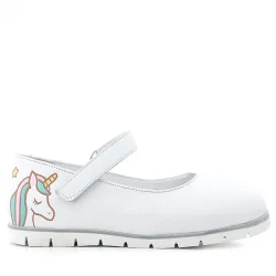 Rakerplus Tbons Özel Tasarım Hakiki Deri Beyaz Kız Çocuk Babet Ayakkabı