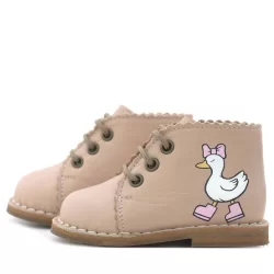 Rakerplus Tbons Özel Tasarım Handmade Hakiki Deri Pudra Kız Bebek Bot