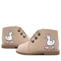 Rakerplus Tbons Özel Tasarım Handmade Hakiki Deri Pudra Kız Bebek Bot