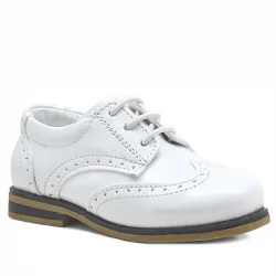 Rakerplus Titan Beyaz Rugan Bağcıklı Klasik Erkek Çocuk Klasik Ayakkabı