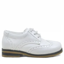 Rakerplus Titan Beyaz Rugan Bağcıklı Klasik Erkek Çocuk Klasik Ayakkabı