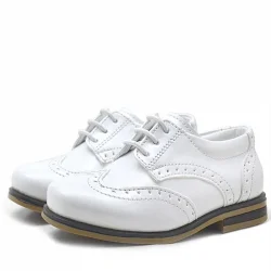 Rakerplus Titan Beyaz Rugan Bağcıklı Klasik Erkek Çocuk Klasik Ayakkabı