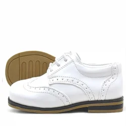 Rakerplus Titan Beyaz Rugan Bağcıklı Klasik Erkek Çocuk Klasik Ayakkabı