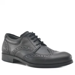 Rakerplus Titan Hakiki Deri Siyah Klasik Erkek Çocuk Ayakkabısı