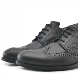 Rakerplus Titan Hakiki Deri Siyah Klasik Erkek Çocuk Ayakkabısı