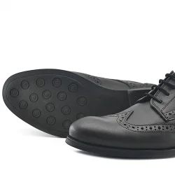 Rakerplus Titan Hakiki Deri Siyah Klasik Erkek Çocuk Ayakkabısı