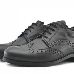 Rakerplus Titan Hakiki Deri Siyah Klasik Erkek Çocuk Ayakkabısı