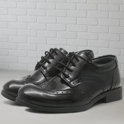 Rakerplus Titan Hakiki Deri Siyah Rugan Klasik Erkek Çocuk Ayakkabı