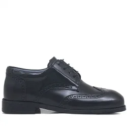 Rakerplus Titan Hakiki Deri Siyah Rugan Klasik Erkek Çocuk Ayakkabı