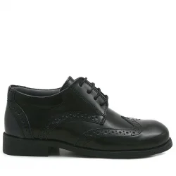 Rakerplus Titan Hakiki Deri Siyah Rugan Klasik Erkek Çocuk Ayakkabı