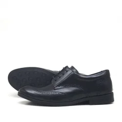 Rakerplus Titan Hakiki Deri Siyah Rugan Klasik Erkek Çocuk Ayakkabı