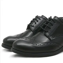 Rakerplus Titan Hakiki Deri Siyah Rugan Klasik Erkek Çocuk Ayakkabı