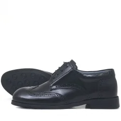 Rakerplus Titan Hakiki Deri Siyah Rugan Klasik Erkek Çocuk Ayakkabı