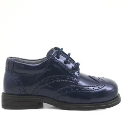 Rakerplus Titan Lacivert Rugan Bağcıklı Klasik Erkek Bebek Ayakkabı