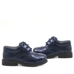 Rakerplus Titan Lacivert Rugan Bağcıklı Klasik Erkek Bebek Ayakkabı