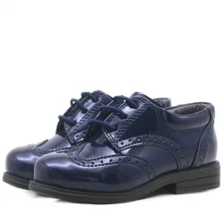 Rakerplus Titan Lacivert Rugan Bağcıklı Klasik Erkek Bebek Ayakkabı