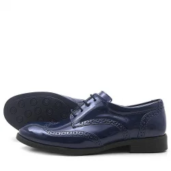 Rakerplus Titan Lacivert Rugan Bağcıklı Klasik Erkek Çocuk Ayakkabı