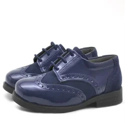 Rakerplus Titan Lacivert Rugan Klasik Erkek Bebek Ayakkabı