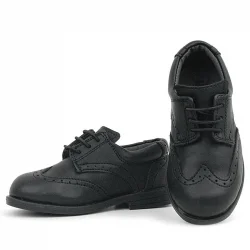 Rakerplus Titan Siyah Mat Bağcıklı Erkek Bebek Ayakkabı