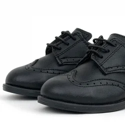 Rakerplus Titan Siyah Mat Bağcıklı Erkek Bebek Ayakkabı