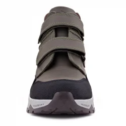 Rakerplus Trekking Hakiki Deri Haki Yeşil Sarı Cırt Cırtlı Erkek Çocuk Bot