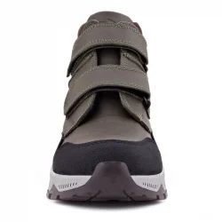 Rakerplus Trekking Hakiki Deri Haki Yeşil Sarı Cırt Cırtlı Erkek Çocuk Bot