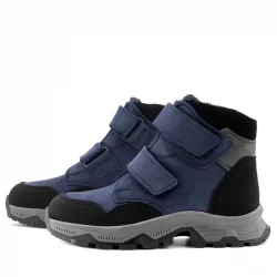 Rakerplus Trekking Hakiki Deri Lacivert Cırt Cırtlı Erkek Çocuk Bot