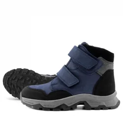Rakerplus Trekking Hakiki Deri Lacivert Cırt Cırtlı Erkek Çocuk Bot