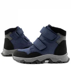 Rakerplus Trekking Hakiki Deri Lacivert Cırt Cırtlı Erkek Çocuk Bot