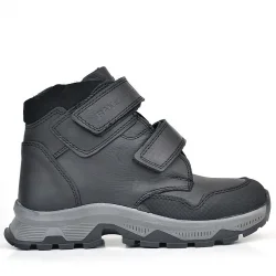 Rakerplus Trekking Hakiki Deri Siyah Cilt Cırt Cırtlı Erkek Çocuk Bot