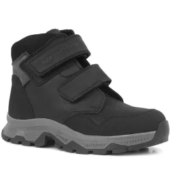 Rakerplus Trekking Hakiki Deri Siyah Cırtlı Erkek Çocuk Bot