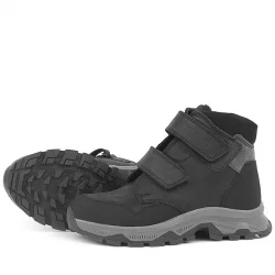 Rakerplus Trekking Hakiki Deri Siyah Cırtlı Erkek Çocuk Bot