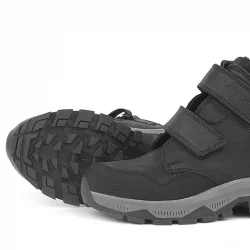 Rakerplus Trekking Hakiki Deri Siyah Cırtlı Erkek Çocuk Bot