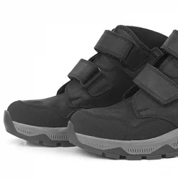 Rakerplus Trekking Hakiki Deri Siyah Cırtlı Erkek Çocuk Bot