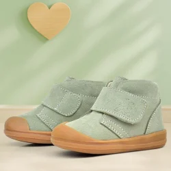 Rakerplus Yoohoo Hakiki Deri Açık Yeşil Cırtlı Unisex Bebek Bot