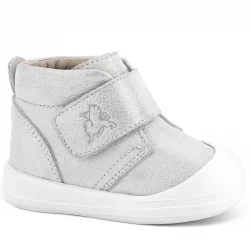 Rakerplus Yoohoo Hakiki Deri Beyaz Simli Cırtlı Unisex Bebek Bot
